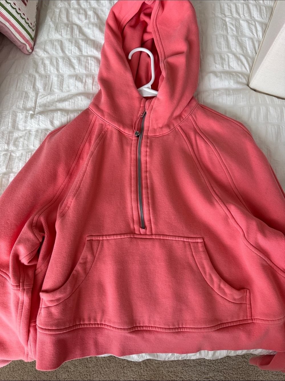Lululemon Coral Half-Zip Hooded Pullover
